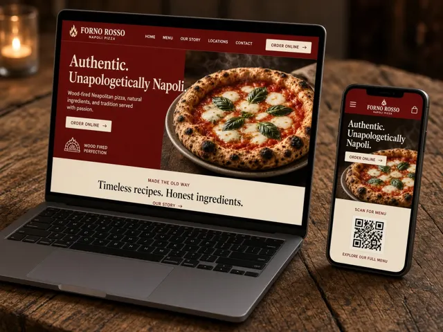 Projekt koncepcyjny: Pizzeria — Menu QR i zamówienia na odbiór bez prowizji