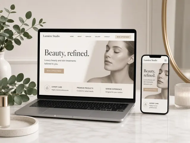 Projekt koncepcyjny: Salon kosmetyczny — Minimalizm premium i rezerwacja wizyt